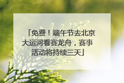 免费！端午节去北京大运河看赛龙舟，赛事活动将持续三天